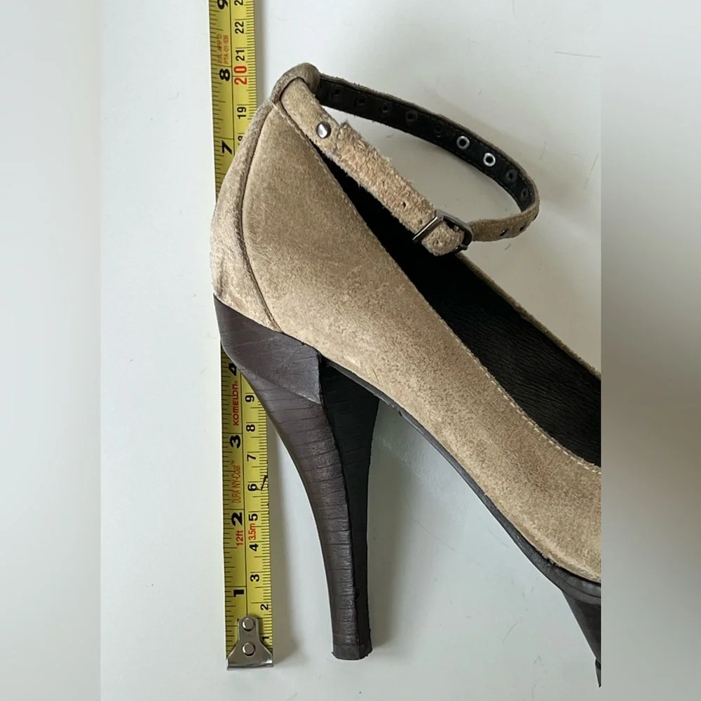 Lisa for Donald j Pliner Leather Platform Pumps with Studded Ankle Strap Size 8